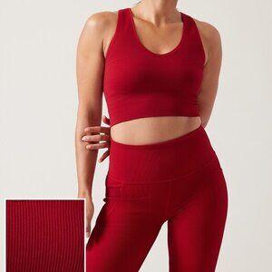 Athleta Aurora Crop Rib Tank - Red